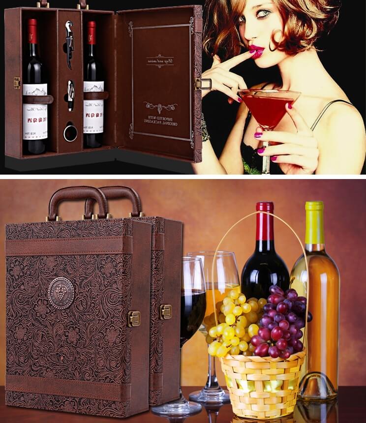 Handmade Leather Wine Box For Gifting | Handmade Wine Carrier Box