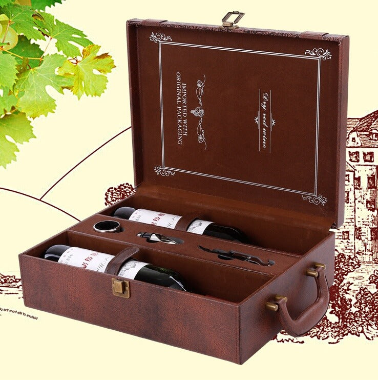 Handmade Leather Wine Box For Gifting | Handmade Wine Carrier Box