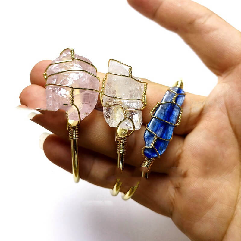 Handmade Natural Crystal Wrist Jewelry | Unique Natural Stone Bracelets