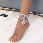 1PC Full Rhinestone Tassel Adjustable Ankles Foot Chain Jewelry for Women Crystal Anklets Cheville Bracelet Leg Gifts wholesale