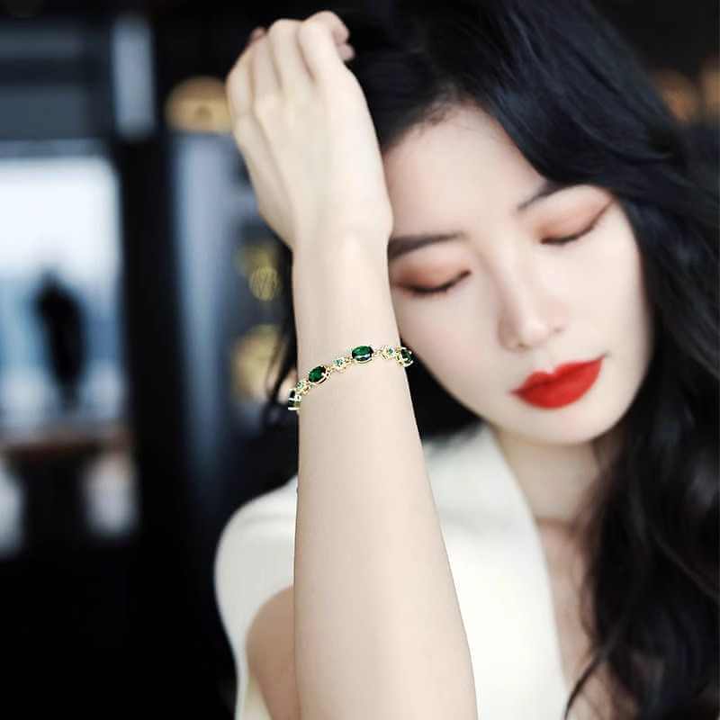 High-Grade Emerald Bracelet For Women  Exquisite Emerald Bracelet