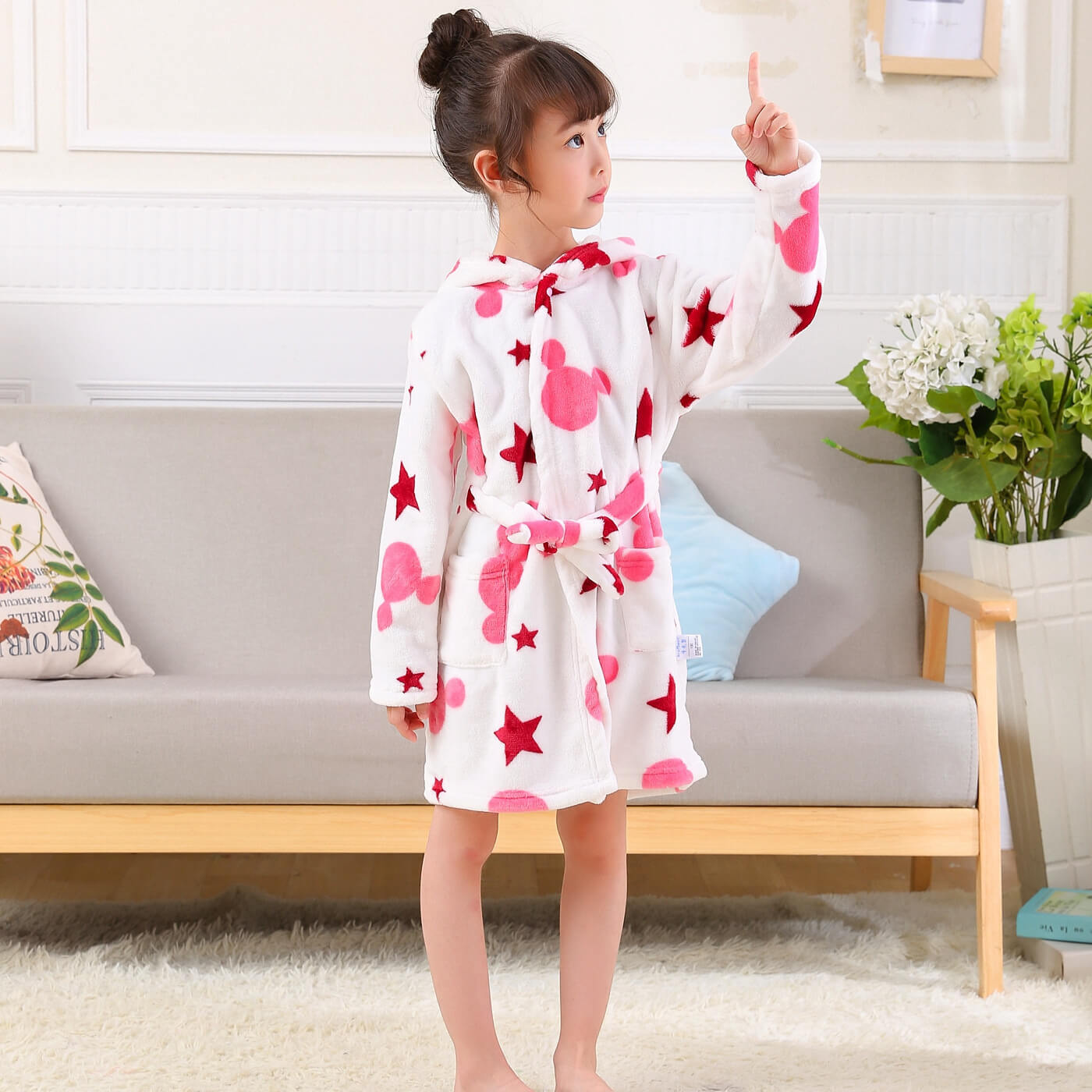 Kids Cartoon Nightgown | Soft Fleece Hooded Nightgown With Ears