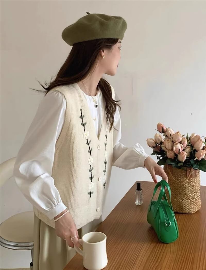Knitted Vest For Outerwear Top | Sleeveless Cardigan For Layering