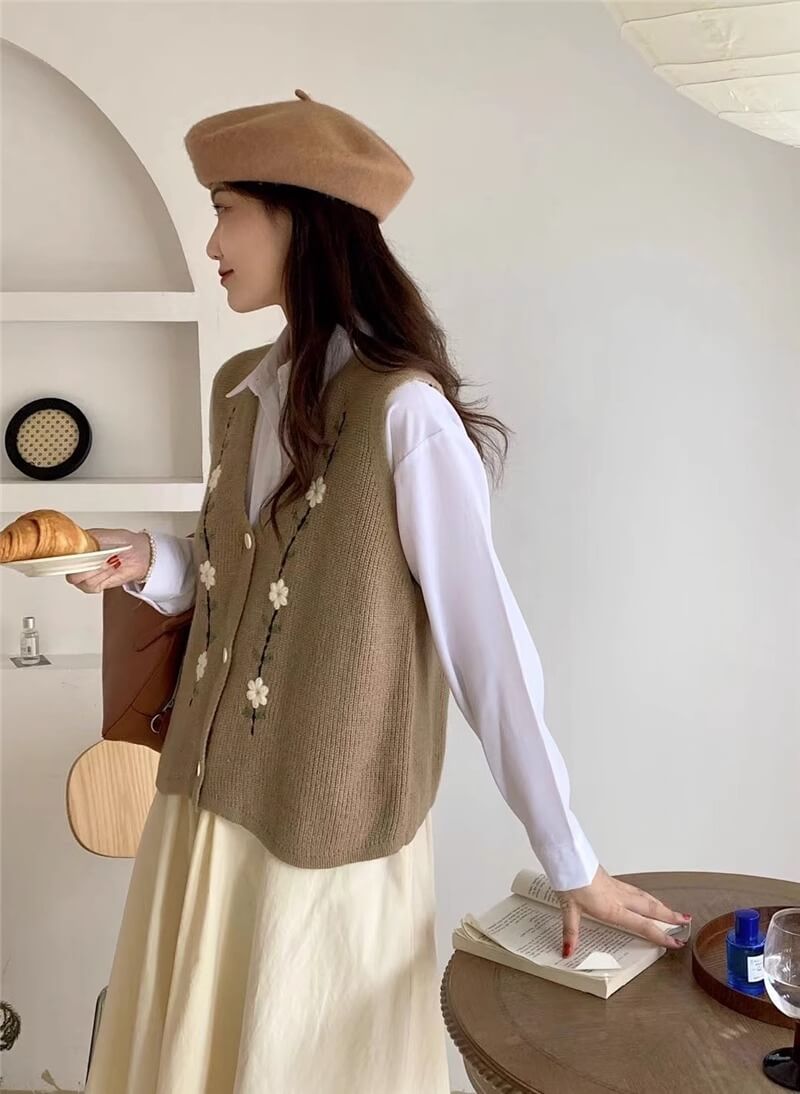 Knitted Vest For Outerwear Top | Sleeveless Cardigan For Layering