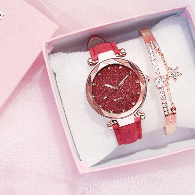 Ladies Electronic Watch With Matching Bracelet | Female Gift Box Set
