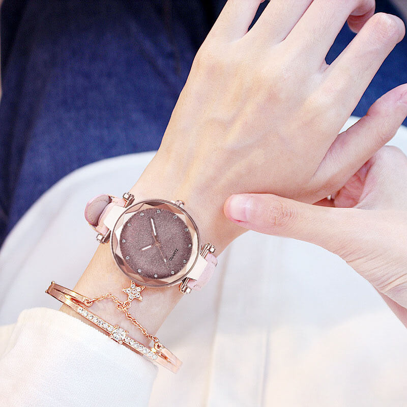 Ladies Electronic Watch With Matching Bracelet | Female Gift Box Set