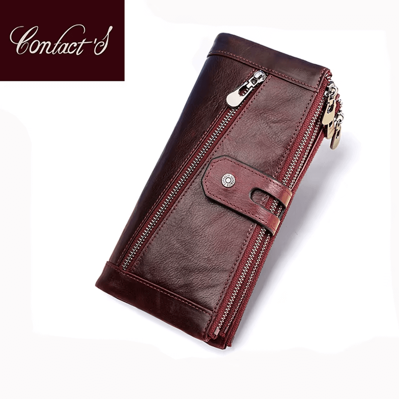 Long Leather Purse With Zipper For Women  Women’s Organizer Wallet