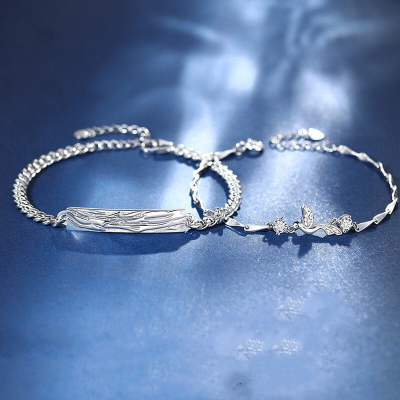 Love Birds Couple Bracelet | Diamond Couples bracelet