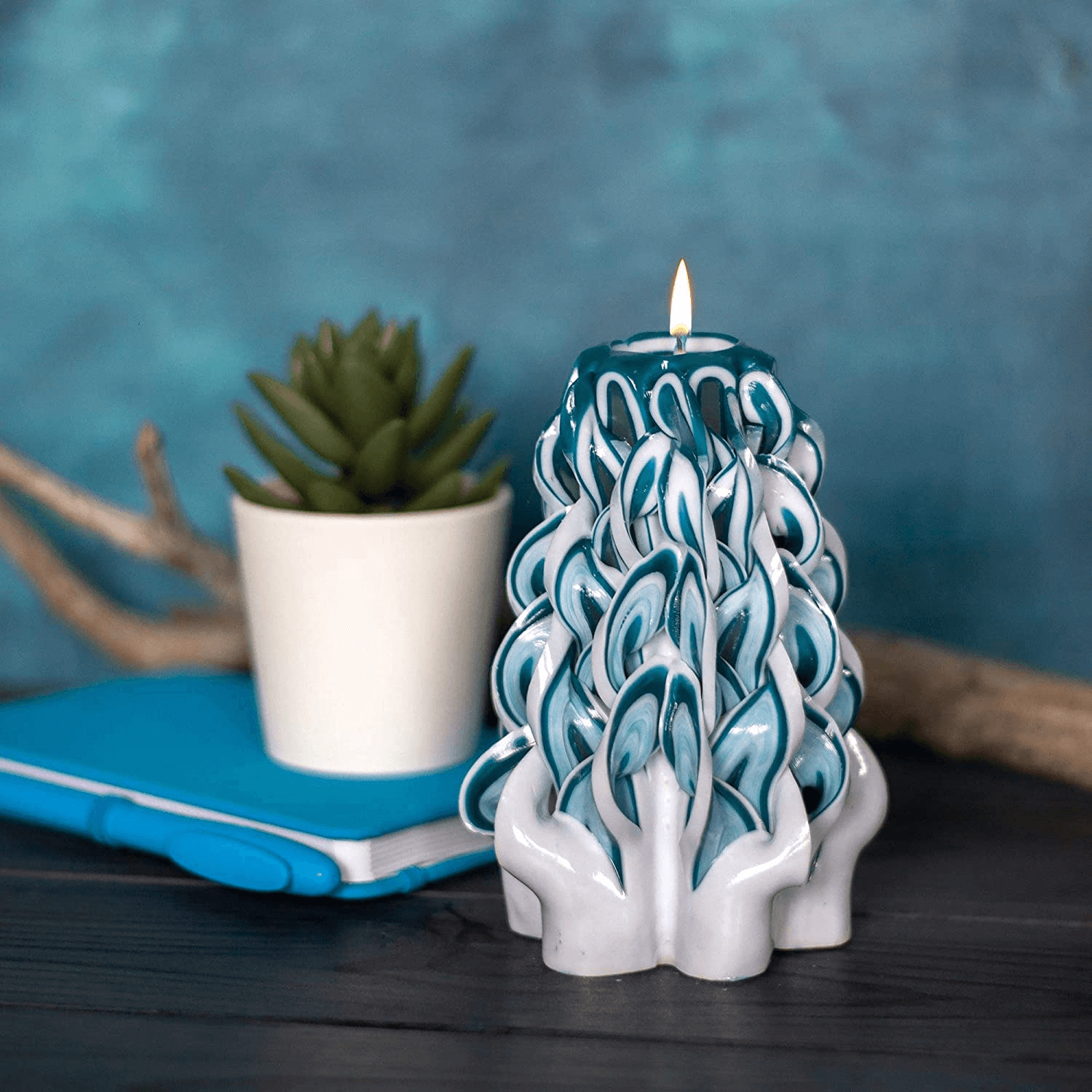 Luxury Decorative Candles | Carved Christmas Candles 5 Inches