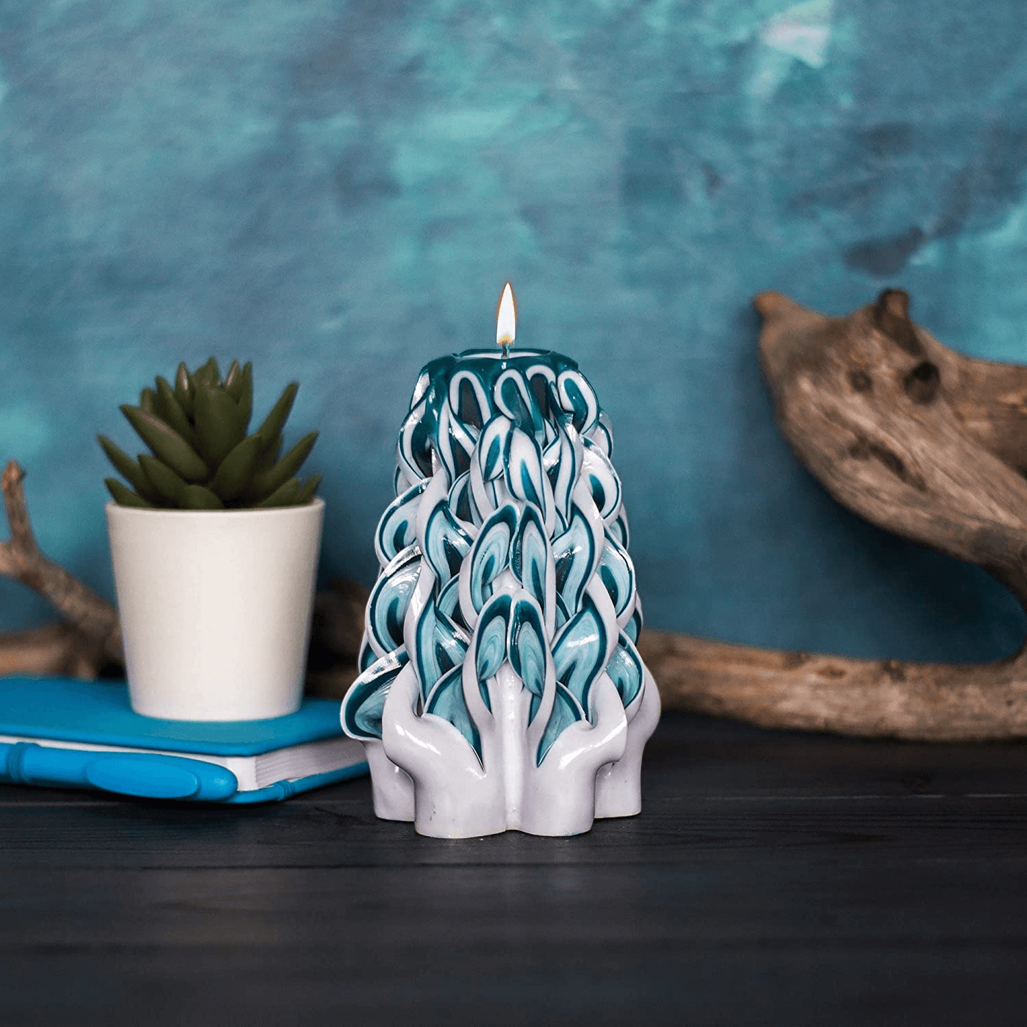 Luxury Decorative Candles | Carved Christmas Candles 5 Inches