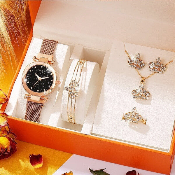 Luxury Jewelry Gift Set For Women | Women Watch Bracelet Necklace Set