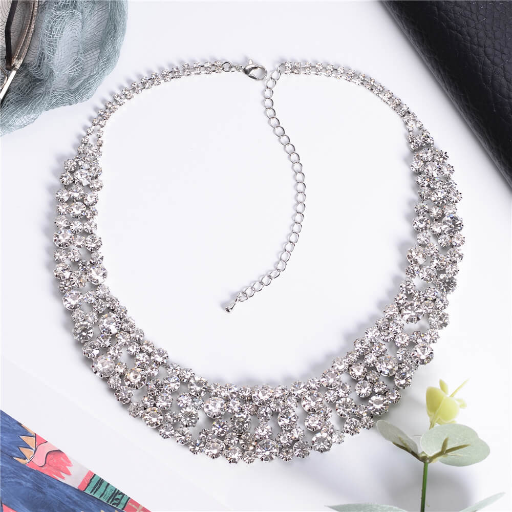 Luxury Rhinestone Statement Necklace | Designer Rhinestone Necklace