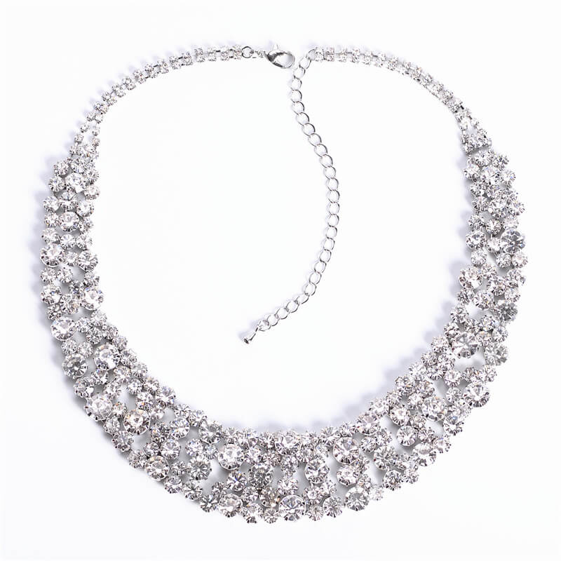 Luxury Rhinestone Statement Necklace | Designer Rhinestone Necklace