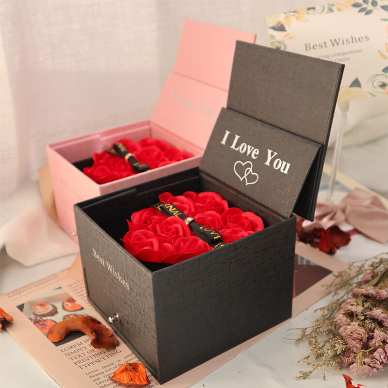 Luxury Rose Gift Box For Jewelry | Decorative Rose Gift Packaging Box