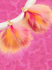 Color Feather Drop Earrings