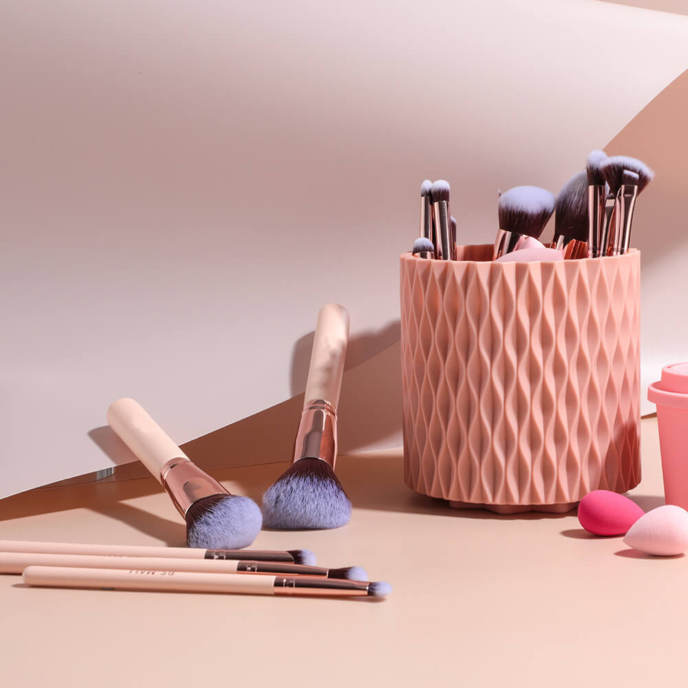 Makeup Brushes With Rotating Stand Organizer | 18Pcs Makeup Brush Set 