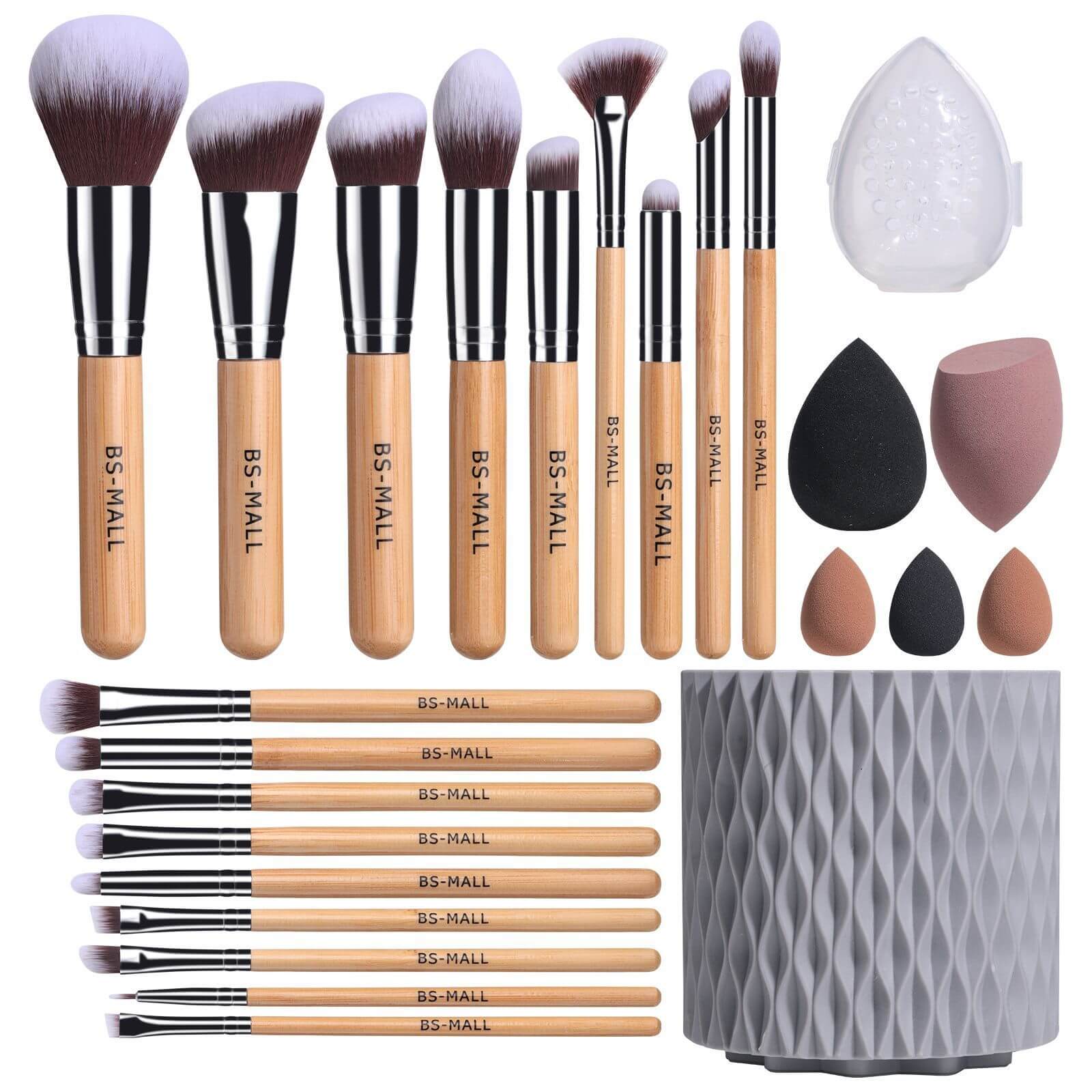 Makeup Brushes With Rotating Stand Organizer | 18Pcs Makeup Brush Set 