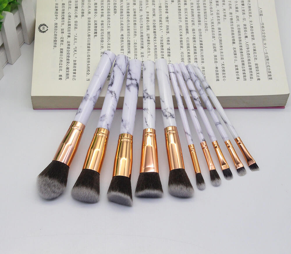 Marble Design Makeup Brushes | Professional Makeup Brush Set 15 Pieces