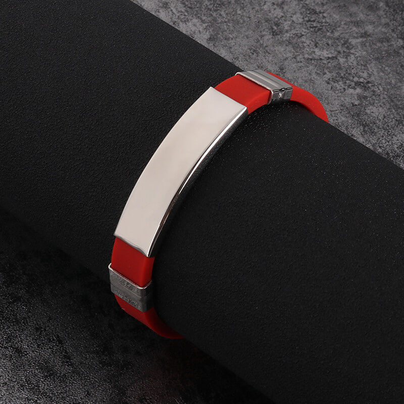 Matching Titanium Steel Silicone Bracelets | Silicone Couple Bracelet