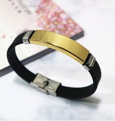 Matching Titanium Steel Silicone Bracelets | Silicone Couple Bracelet