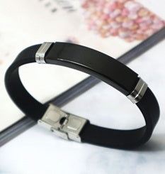 Matching Titanium Steel Silicone Bracelets | Silicone Couple Bracelet