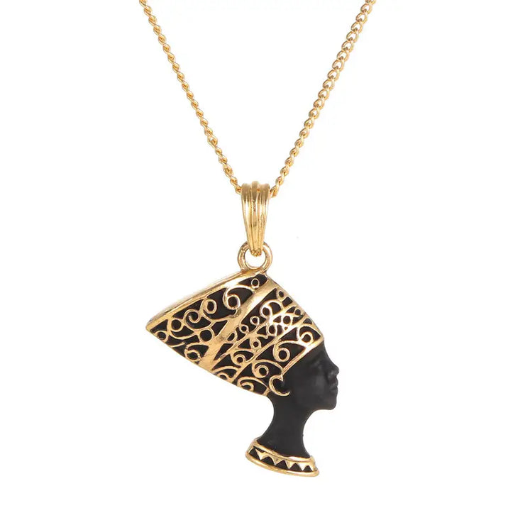 Unique Egyptian Queen Pharaoh Pendant Necklace