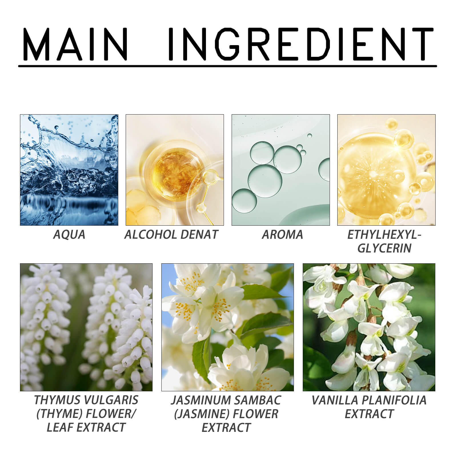 Natural Fragrance Spray For Sensitive Skin  Vanilla Jasmine Scent