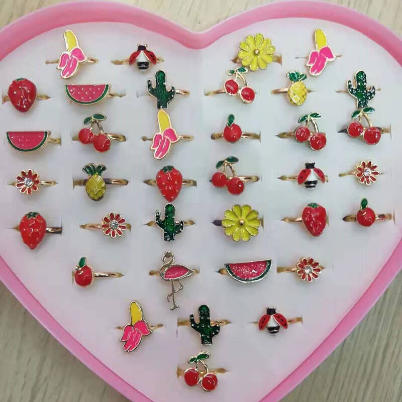 New Korean Fruit Children Ring Alloy | Cartoon Fruit Ring Alloy