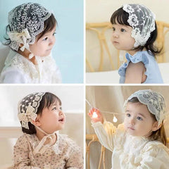 Children's Lace Decor Hat Summer Thin Princess Care Door Bow Baby Girl Hair Band