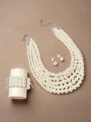 White Pearl Beaded Necklace