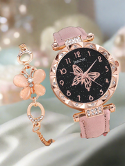 Pink Glam Watch and Bracelet Set