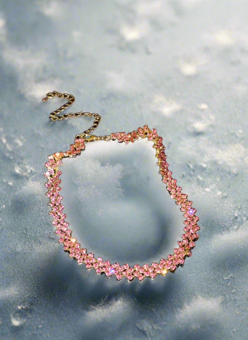 Pink Shiny Rhinestone Necklace