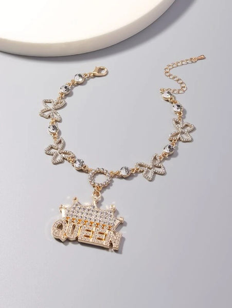 Queen Crown Charm Bracelet