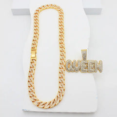 QUEEN  Ladies Hip Hop Cuban Chain