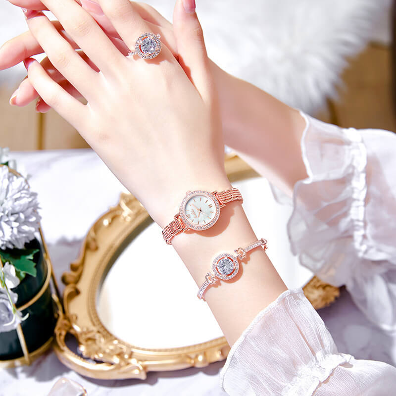Quartz Watch Jewelry Set For Women | Ladies Watch Gift Set