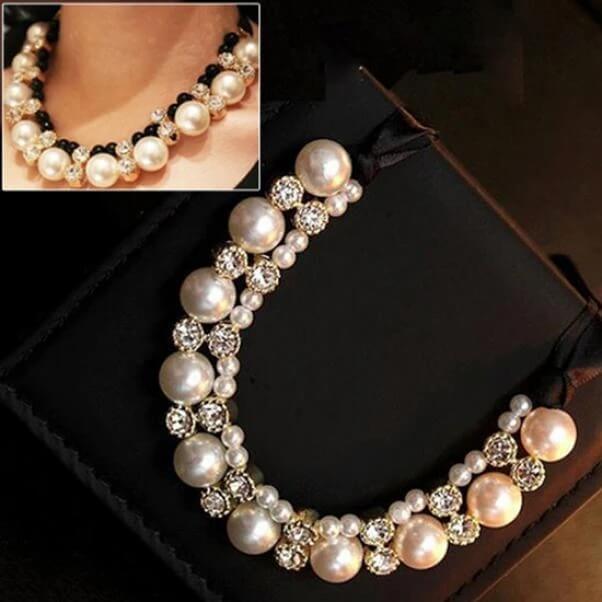 Real Freshwater Pearl Choker Necklace  Pearl Choker For Women