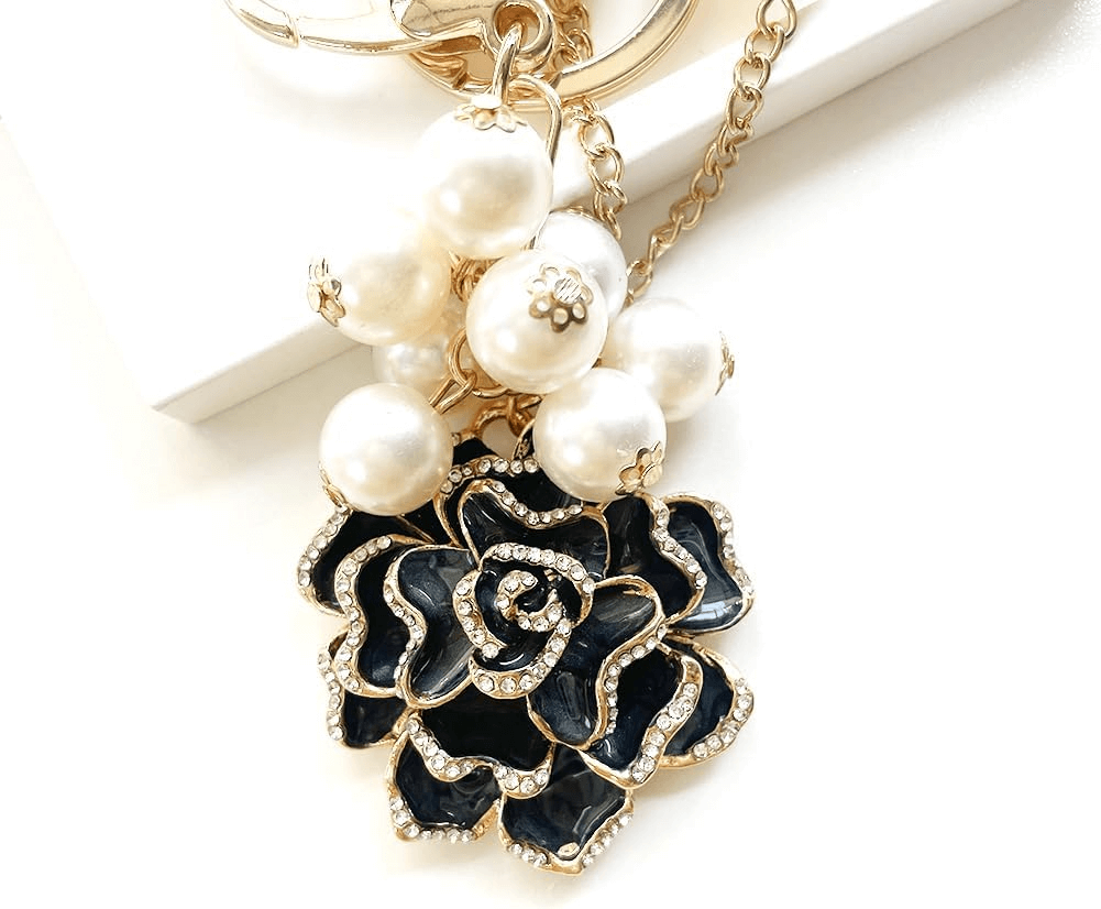 Rhinestone Flower Keychain For Women | Luxury Look Key Ring