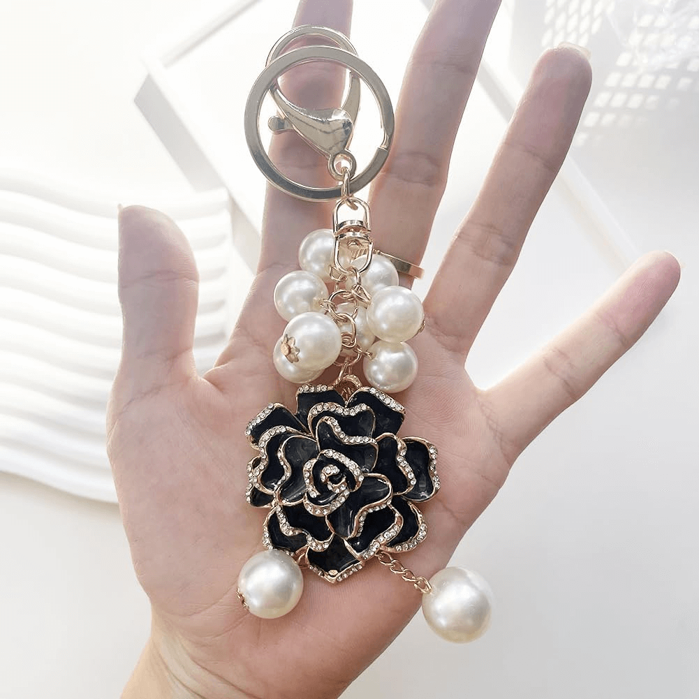 Rhinestone Flower Keychain For Women | Luxury Look Key Ring
