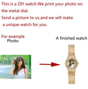 Unique Custom Photo Watch Lady Luxury Casual Customized Picture Logo Clock Image Engrave on Watch Dial Gift For Girl Friend