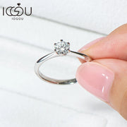 IOGOU Mosanite Diamond Rings for Women 0.5 Carat Engagement Round Cut Solitaire Ring Real 925 Sterling Silver Wholesale Jewelry