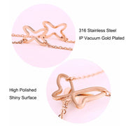 Rose Gold Silver Color Butterfly Anklet Bracelet Stainless Steel Chain Tassel Charm Anklet Beach Foot Jewelry For Women Gift