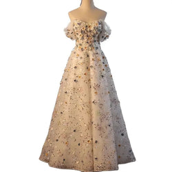 Hot Sale Arabic Flower Elegant A-Line Length Beaded Luxury Evening Dresses High-end 2024 Engagement Gown for Women Wedding Party