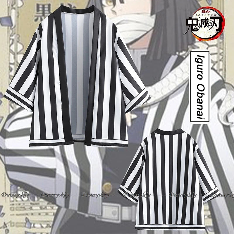 Anime Cosplay Costume Cloak Kimetsu Haori Kimono Agatsuma Zenitsu Kochou Shinobu Summer Coat Shirt Trench