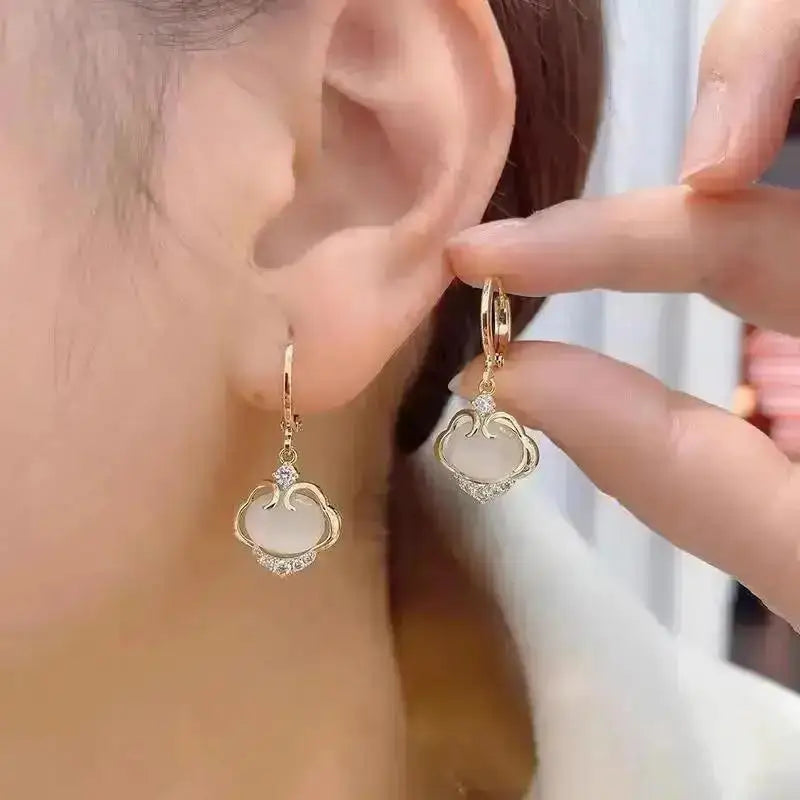 925 Silver Needle Korean Fashion Square Pearl Drop Earrings For Women Jewelry 2024 Trending New Women's Vintage Zircon Earrings