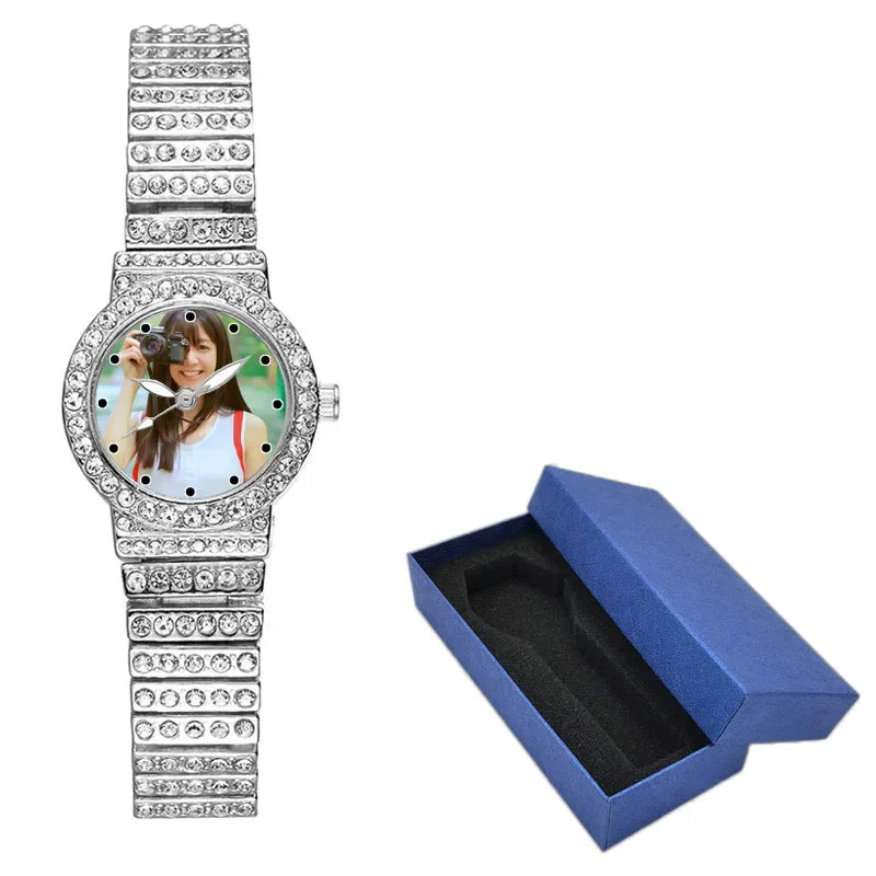 Unique Custom Photo Watch Lady Luxury Casual Customized Picture Logo Clock Image Engrave on Watch Dial Gift For Girl Friend