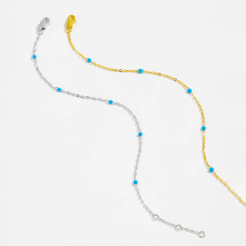 ANDYWEN 100% 925 Sterling Silver Gold Turquoise Chain Enamel Bracelet Luxury Women 2022 Women Charm Wedding Crystal Jewelry