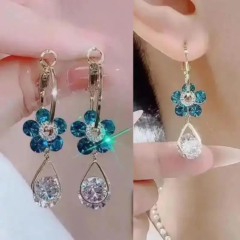 925 Silver Needle Korean Fashion Square Pearl Drop Earrings For Women Jewelry 2024 Trending New Women's Vintage Zircon Earrings