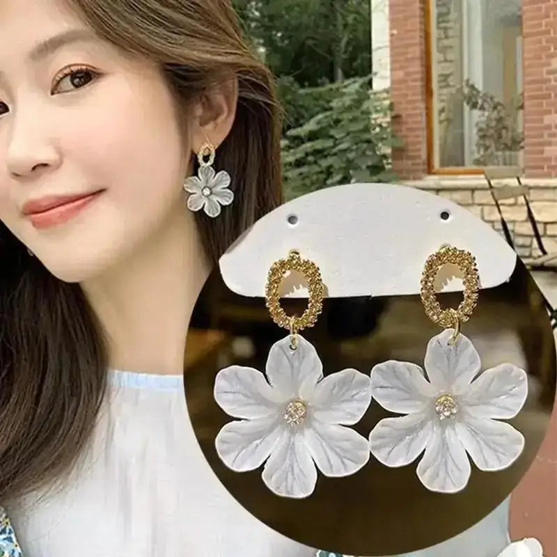 925 Silver Needle Korean Fashion Square Pearl Drop Earrings For Women Jewelry 2024 Trending New Women's Vintage Zircon Earrings