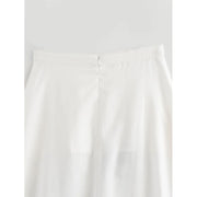 High Street Women Contrast Embroidered White Skirt Vintage High Waist A-line Office Ladies Elegant Skirts Summer faldas