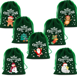 Christmas Velvet Bag Small Candy Bag Gift Bag Drawstring Pouch Christmas Party Favor Boutique Jewelry Packaging Bag